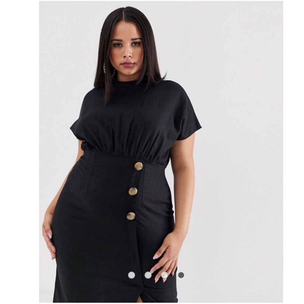ASOS Curve linen midi dress